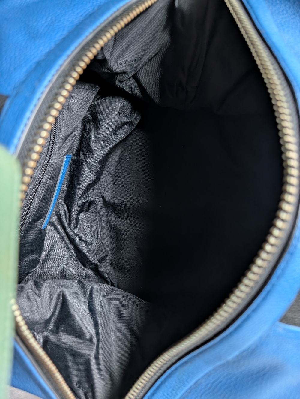 Coach Varsity Stripe Explorer Bag In Pebbled Leather -Blue - Picture 9 of 15